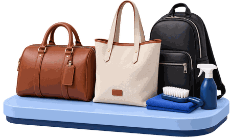 Leather bags with cleaning kit